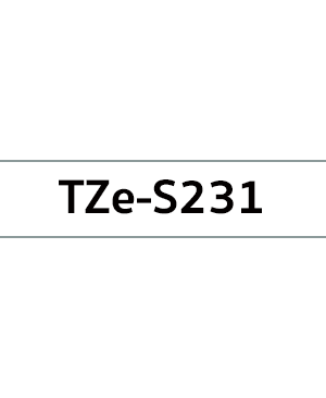 เทปพิมพ์ฉลาก Brother TZE-S231 ชนิดเคลือบพลาสติก ติดแน่นพิเศษ
