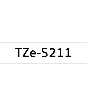 เทปพิมพ์ฉลาก Brother TZE-S211 ชนิดเคลือบพลาสติก ติดแน่นพิเศษ